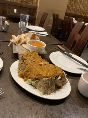 Vegetarian Roti Canai (this one Is very good !) & Vegetarian Satay Tofu  at Penang Malaysian Cuisine in Philadelphia