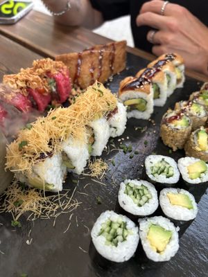 Sushi platter to share with Inuri  at Berger Streetfood in Frankfurt