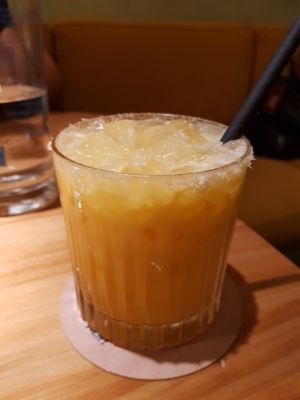 Mango and coconut milk soda at Little Andaman in Barcelona
