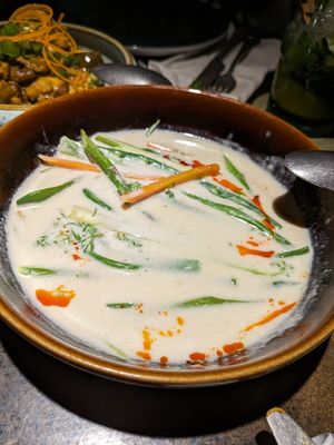 Veggies in cream coconut sauce at Little Andaman in Barcelona