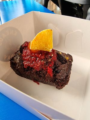 Vegan brownie at Kneads All Day in Hobsonville