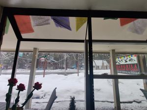 Lots of snow ❄️ at Shangrila Himalayan Kitchen in South Lake Tahoe