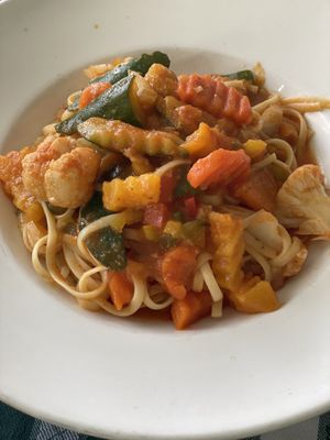 Vegan Rasta pasta  at Hemingways in St Johns