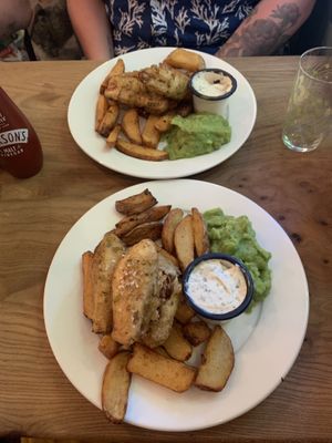 Banana blossom ‘fish’ & chips (VE & GF)  at The Architect in Cambridge