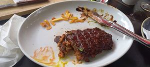 Vegan Rib Eye were not cook properly. I asked to send it back to the kitchen and it back in the same condition. The chef did not know how to cook it. at El Patio in Mallorca