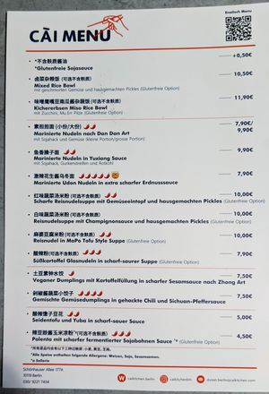 Menu at Cài Kitchen
 at CÀI Kitchen Berlin in Berlin