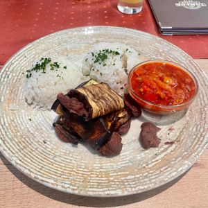 The vegan main meal at Tompos Étterem in Keszthely