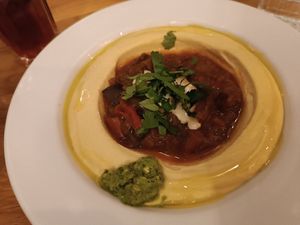 Hazilim hummus at Reggev Hummus Södermalm in Stockholm