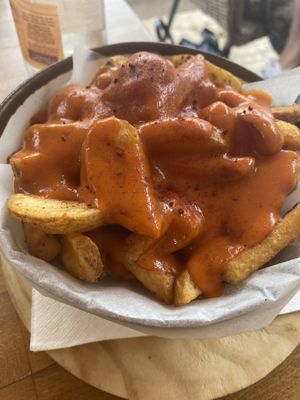 Vegan patatas bravas at Sarten in Mallorca