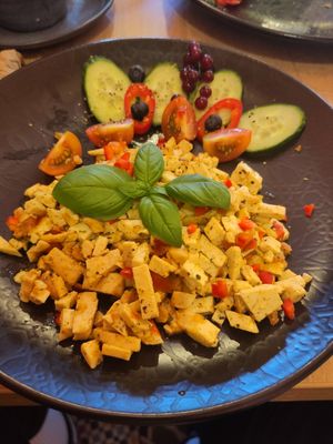 Scrambled Tofu at Radošā Maizes Laboratorija in Ventspils