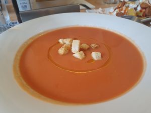 Gazpacho riquísimo!! at A Flama Tabierna in Zaragoza