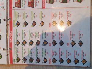 Menu at Full Moon Express in The Hague