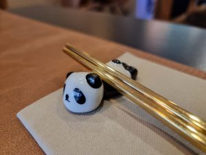 Sticks to eat ... very slippery. I just asked a fork 😉😬 at Nobu Sushi in Leuven