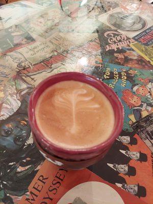 Oatmilk latte at Lit Coffee Roastery & Bakeshop in Bethlehem