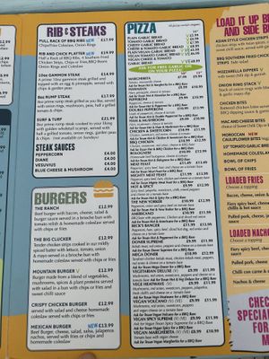 Main menu as of Aug 2024  at The Beck in Mablethorpe