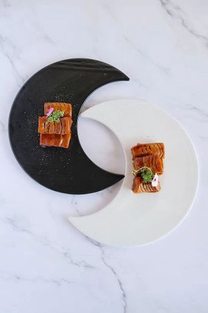 Lady Mysterious 
(King Oyster mushroom, special black pepper sauce, freshly ground black pepper black) at Taste of Beauty in Fountain Valley