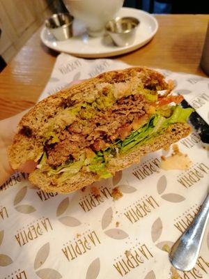 Beyond meat burger at La Pepita Burger Bar in Pontevedra