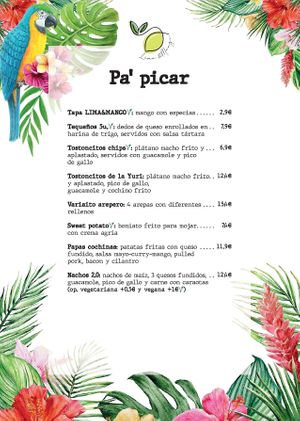Menú abril 2026 at Lima y Mango Reus in Reus