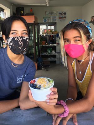 Coco and Kilee make the best bowls! at Surf's Up Smoothies in Todos Santos