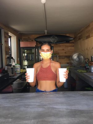 Goretti our newest member on the team! at Surf's Up Smoothies in Todos Santos