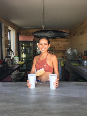 A healthy juice makes a happy soul  : ) at Surf's Up Smoothies in Todos Santos