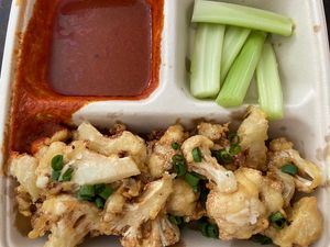 Buffalo cauliflower   at Cafe Gratitude in Newport Beach