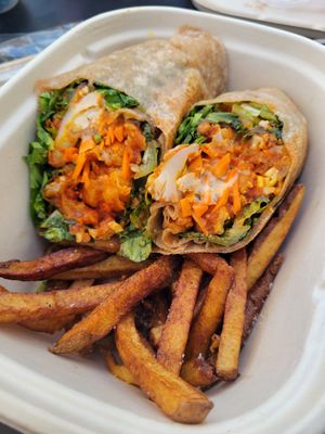 Buffalo wrap at Cafe Gratitude in Newport Beach
