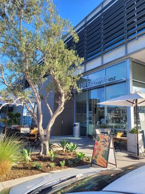 Outside at Cafe Gratitude in Newport Beach
