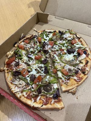 Vegan vegetarian pizzaa  at Bella Cafe Restaurant & Pizza Bar in Kangaroo Island