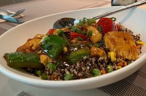 Kung Pao Tofu Quinoa Bowl at Calfit in Kowloon