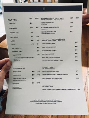 Drinks Menu at Be With Years in Kowloon