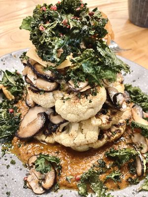 Cauliflower steak with crispy kale! #Veganuary at Be With Years in Kowloon