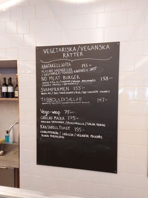 Menu at Blå+ in Stockholm