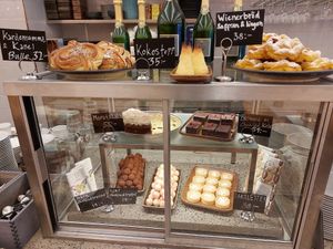 Tartlet, brownie and dark truffle are vegan. Ask to be sure! at Blå+ in Stockholm