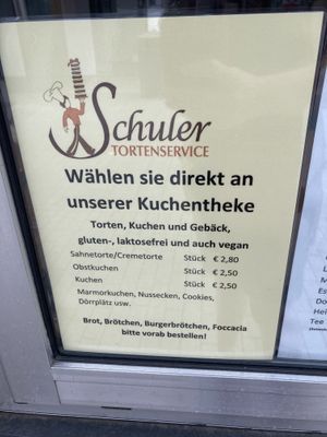Prices at Schuler Tortenservice in Wurzburg