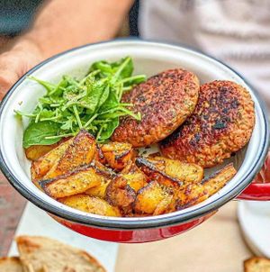 Vegan Patties with soya & oats! at W Karytsi in Athens
