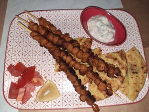 Vegan souvlaki at W Karytsi in Athens