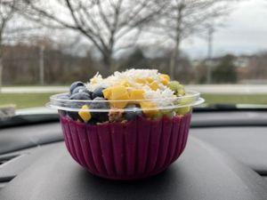 Pink dragon bowl at Camps Juice Bar in Marriottsville