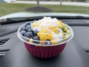 Pink dragon bowl at Camps Juice Bar in Marriottsville