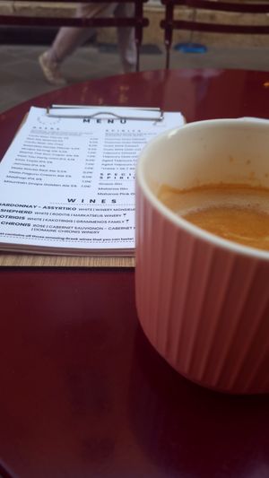 Flat white, oat milk at NOMH Store - Maybe closed in Corfu
