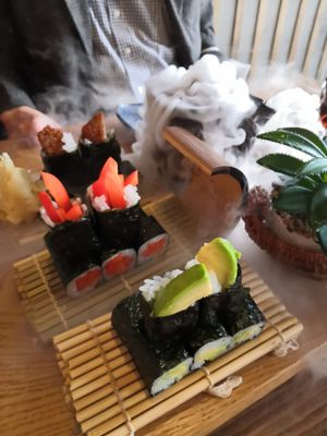 Variety of vegan sushi at Sakura in Mannheim