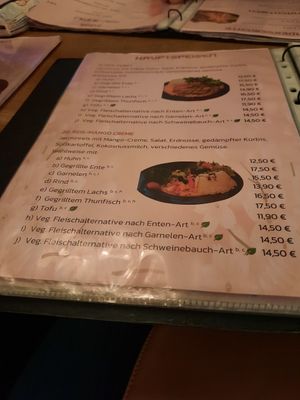 Ein Teil der Karte at Sakura in Mannheim