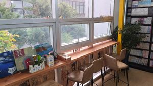 Interior of location - seating space at Cafe Beanteum in Seoul