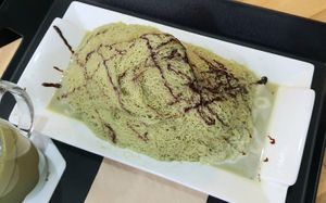 GreenTea Bingsu (vegan) at Cafe Beanteum in Seoul