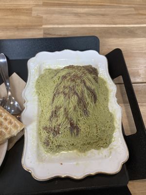 Green tea bingsu  at Cafe Beanteum in Seoul