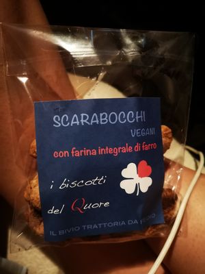 A little gift from the owner at Il Bivio Trattoria da Fedio in Ampio