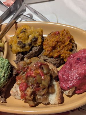 Crostini misti at Il Bivio Trattoria da Fedio in Ampio