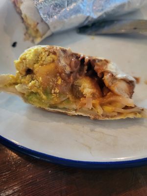 Inside the vegan burrito at Uncommon Ground Coffee Roastery in Cardiff