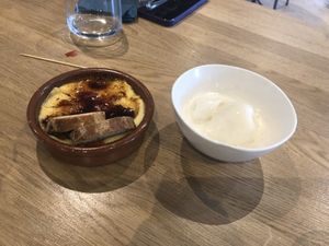 Crema catalana y sorbete de limón  at Viva in El Prat De Llobregat
