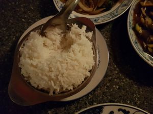 Rice as a side dish at Happy Dragon in Bad Ischl